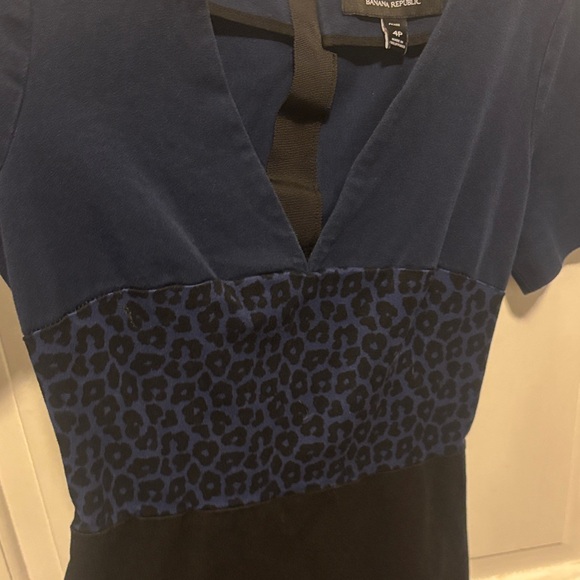 Banana Republic Navy and Black Cheetah Print Mini Dress - Picture 3 of 4